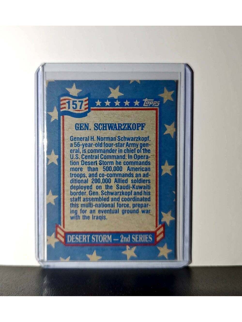 General Schwarzkopf 1991 Topps Desert Storm #157 Card - Picture 2 of 10